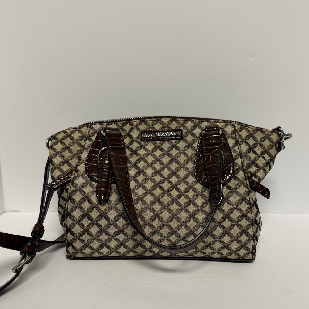 Dana Buchman Brown and Cream Satchel